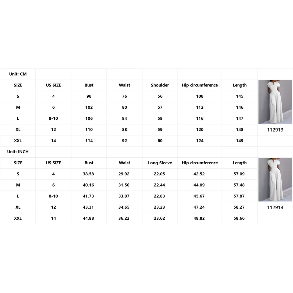 ☀️👗 Women’s Chic V-Neck Wide-Leg Overall – Minimalist Summer Outfit