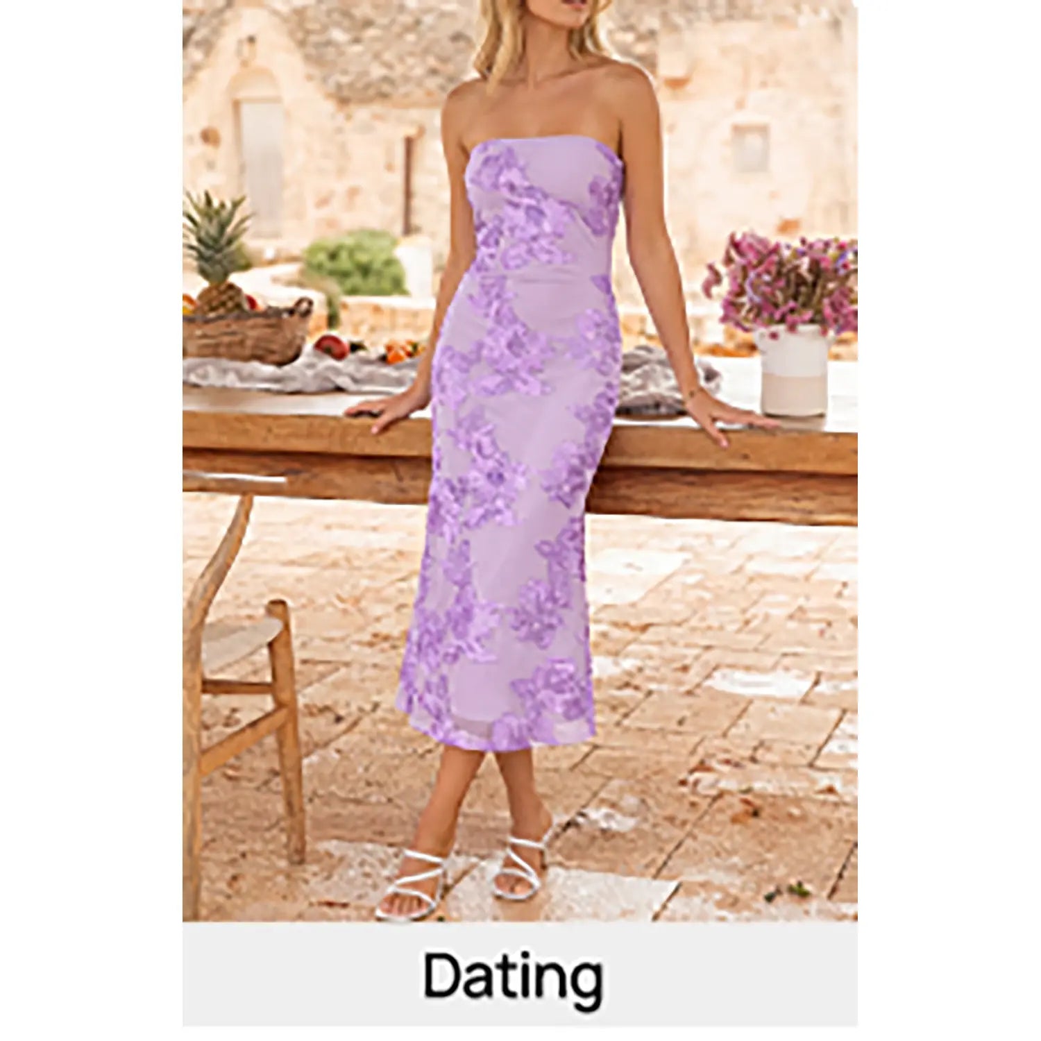 👗✨ Women’s Summer Strapless Floral Midi Dress – Bodycon Party & Wedding 2026 👗✨