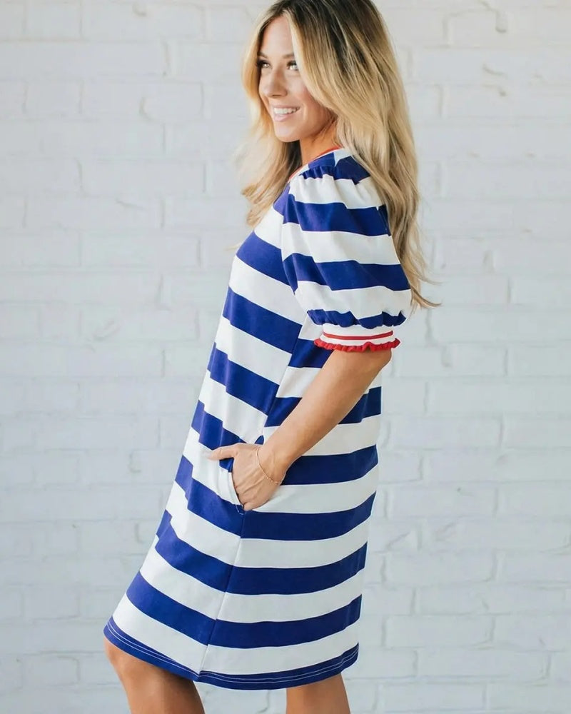 🌷🌷Women's Summer Striped Shift Mini Dress