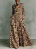 📦📦LAST DAY SAVE 49% ⏰Women's Leopard Print Shirt-collar Long-sleeve Casual Loose A-line Dress
