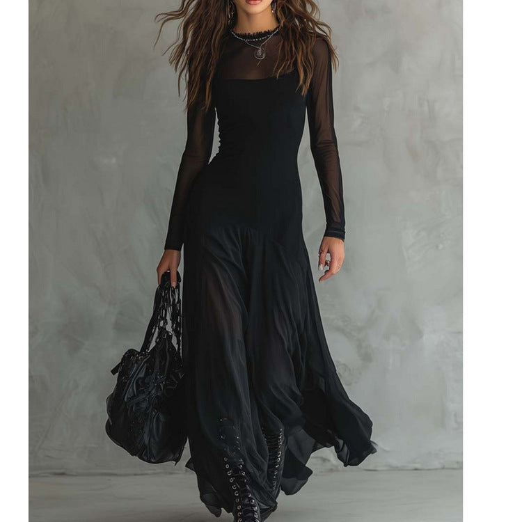 ✨ Free Shipping✨Elegant Mesh Sheer Multi-layered Stretch Maxi Dress