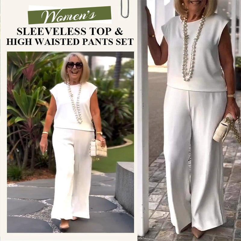 🎉🎉Women's Crew Neck Sleeveless Top and Pants Set