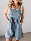 💝💝Women's Retro Personality Printed Denim Jumpsuit