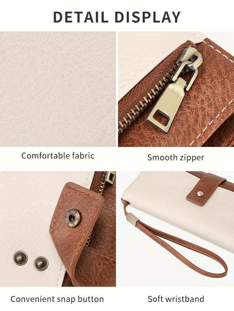 🌷Women's long wallet, stylish clutch, elegant solid color RFID blocking leather wallet👛
