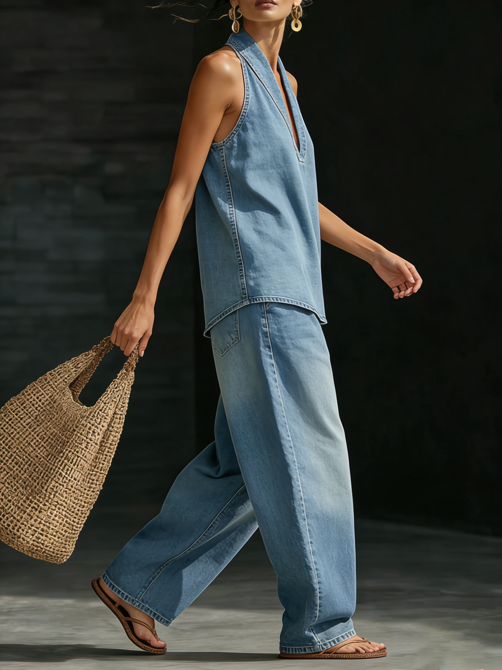 ✨✨Cozy Minimalist Two-piece Denim Set