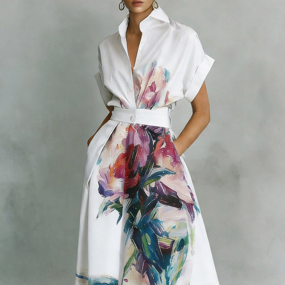 💫 Cotton Dress | Artistic Print, Clean Silhouette