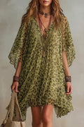 📦📦LAST DAY SAVE 49% ⏰Loose-fitting, Flowy V-neck Leopard Print Chiffon Dress