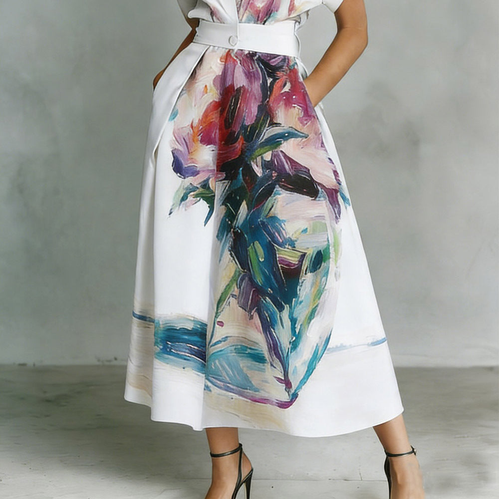 💫 Cotton Dress | Artistic Print, Clean Silhouette