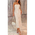 👗✨ Women’s Summer Strapless Floral Midi Dress – Bodycon Party & Wedding 2026 👗✨