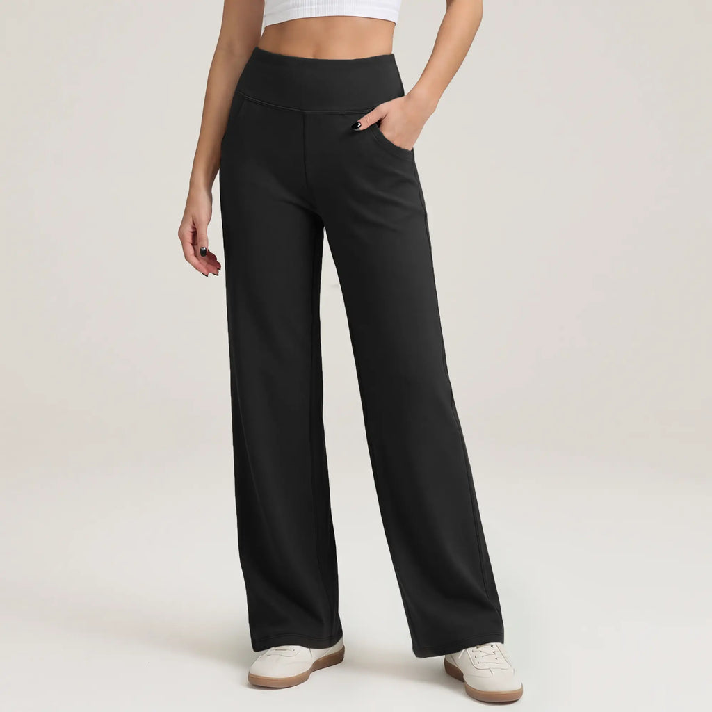 💝💝ESOFT Wide Leg Casual Pants, Women High-Waisted Yoga Pants with Pockets