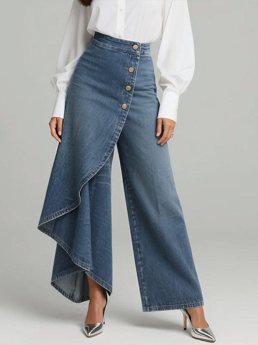 ✨✨ Women's High-waisted Relaxed Fit Wide-leg Jeans With A Stylish Design.