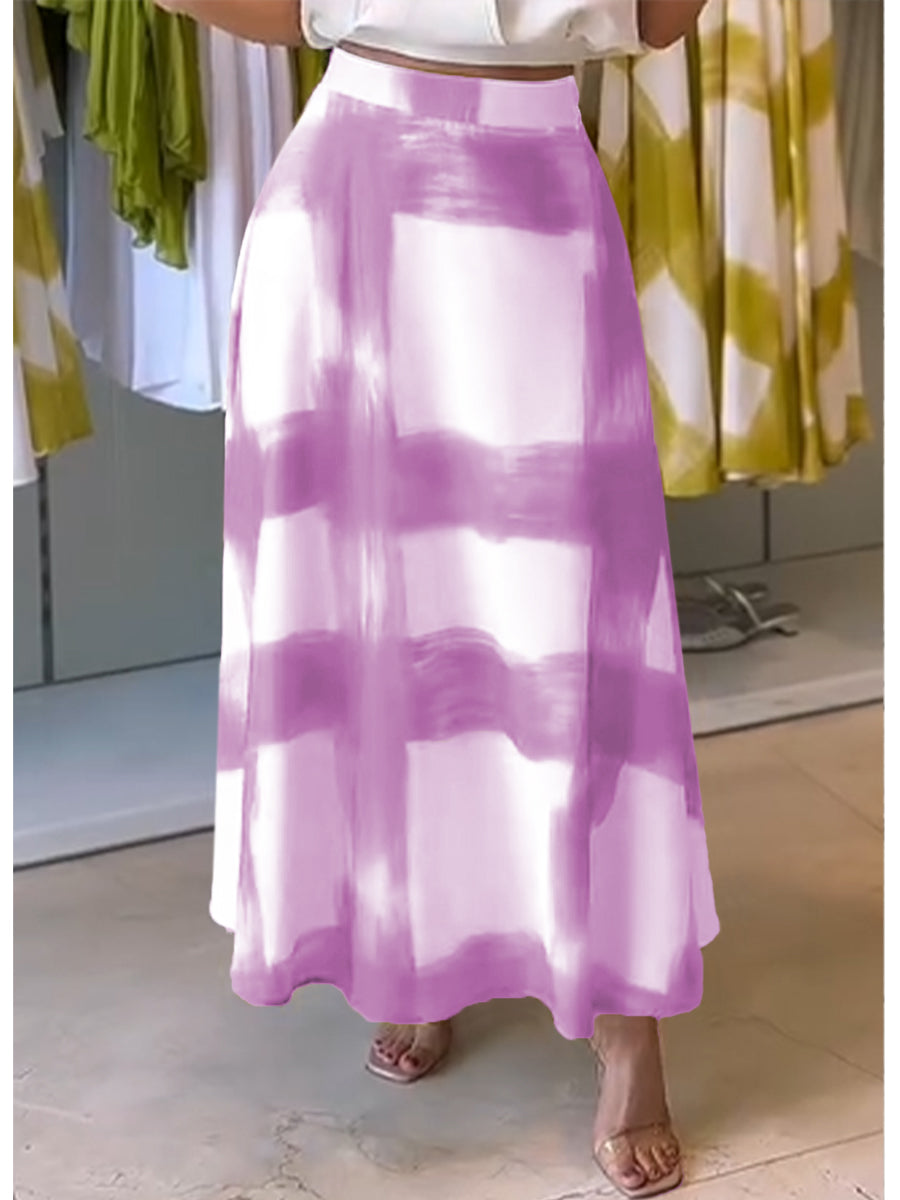 ✨✨Women's Brushstroke Print Cotton and Linen Skirt
