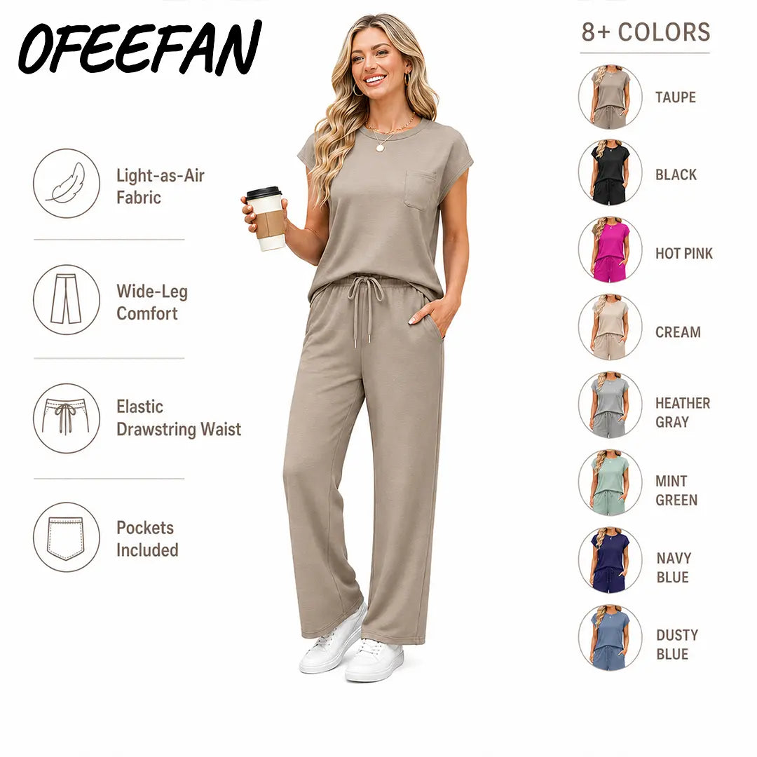 ☀️👗 Women’s 2-Piece Summer Set – Casual Travel & Lounge