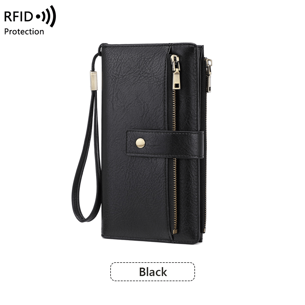 🌷Women's long wallet, stylish clutch, elegant solid color RFID blocking leather wallet👛