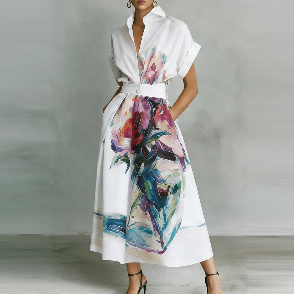 💫 Cotton Dress | Artistic Print, Clean Silhouette