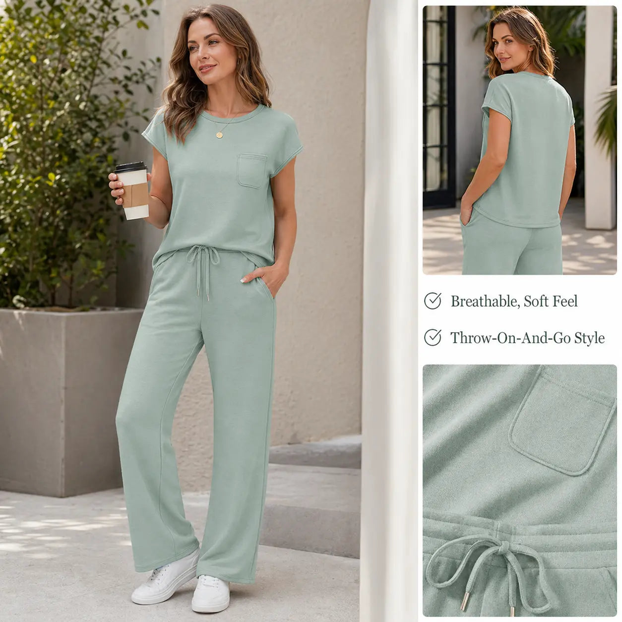 ☀️👗 Women’s 2-Piece Summer Set – Casual Travel & Lounge