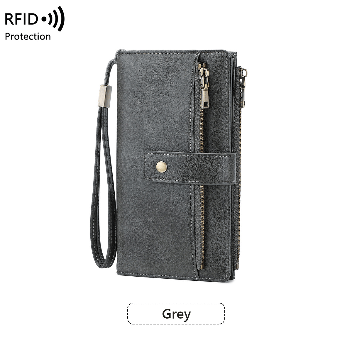 🌷Women's long wallet, stylish clutch, elegant solid color RFID blocking leather wallet👛