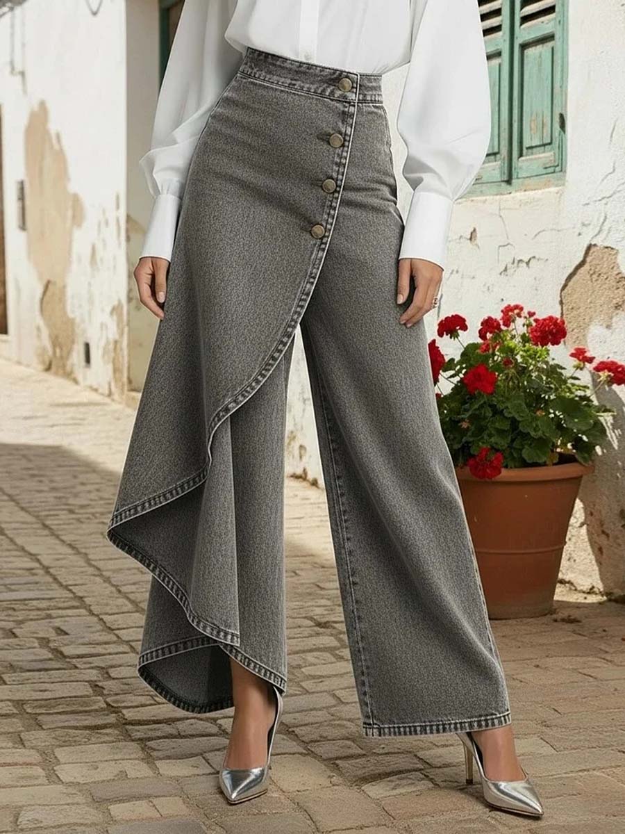✨✨ Women's High-waisted Relaxed Fit Wide-leg Jeans With A Stylish Design.