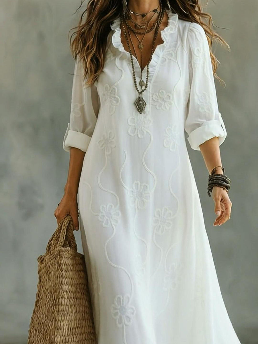 ✨ Free Shipping✨Retro Ruffled Collar Floral A-line Dress