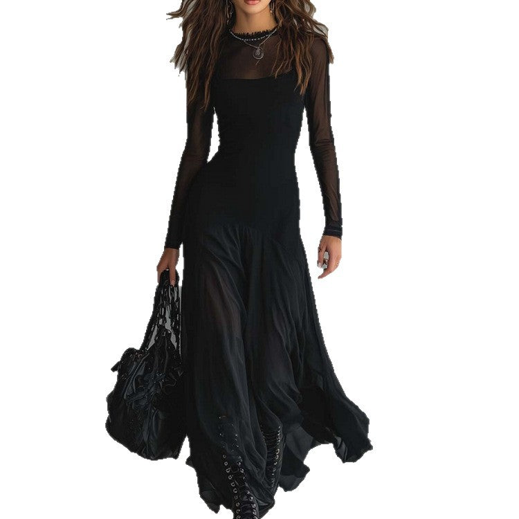 ✨ Free Shipping✨Elegant Mesh Sheer Multi-layered Stretch Maxi Dress