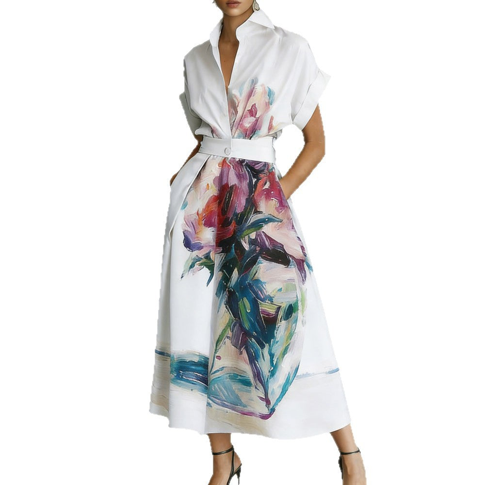 💫 Cotton Dress | Artistic Print, Clean Silhouette