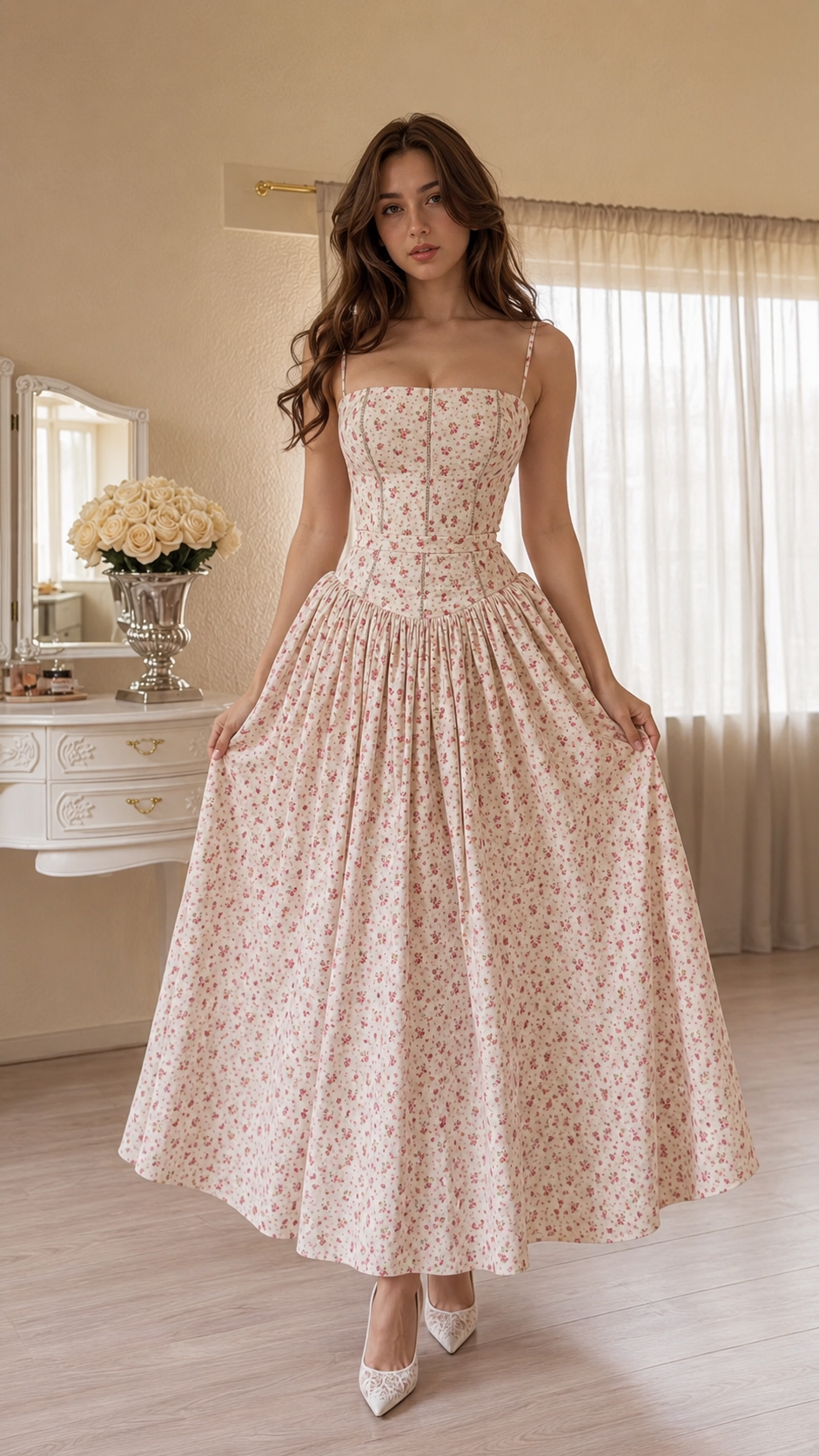 📦📦LAST DAY SAVE 49% ⏰Rosette Garden Midi Dress