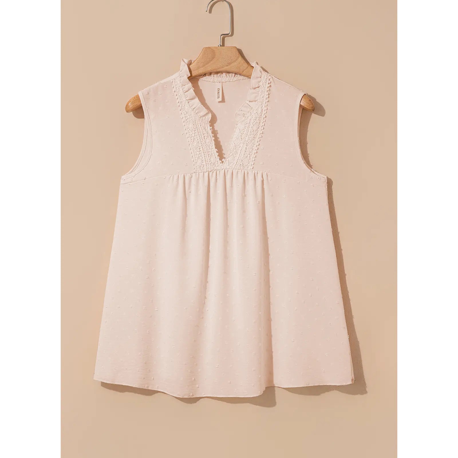 💝💝EVALESS Women's Tank Top Lace Casual V Neck Elegant Swiss Dot Smocked Sleeveless T Shirts Tops 2026 Womenswear Fashion Outfits SummerVibes