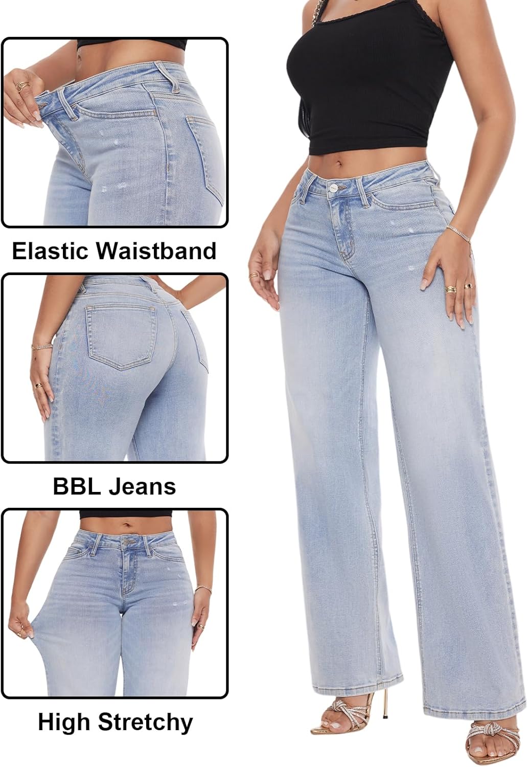 ✨✨Mid-Low Rise Baggy Jeans Wide Leg for Women