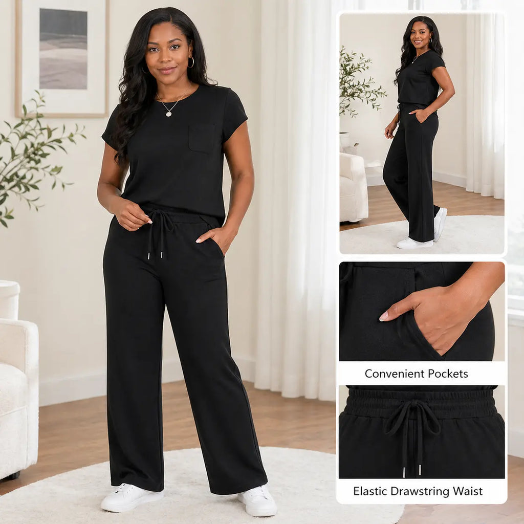 ☀️👗 Women’s 2-Piece Summer Set – Casual Travel & Lounge