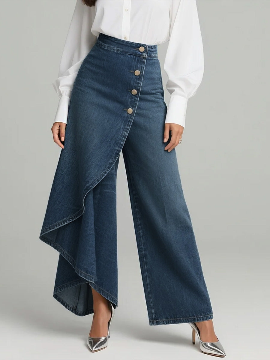 ✨✨ Women's High-waisted Relaxed Fit Wide-leg Jeans With A Stylish Design.