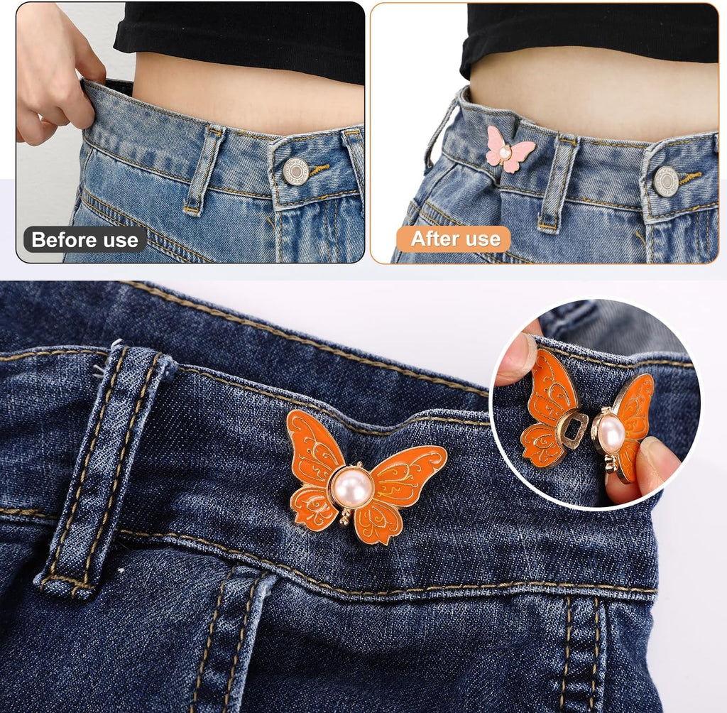 🌷🔥8Pcs Butterfly Pants Waist Tightener