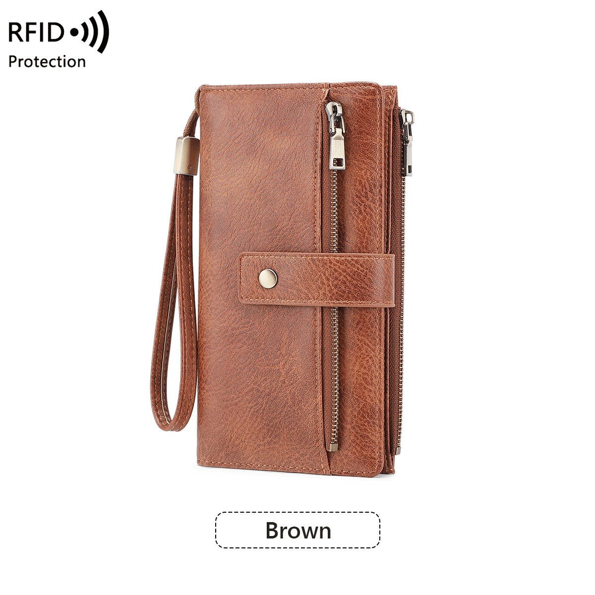 🌷Women's long wallet, stylish clutch, elegant solid color RFID blocking leather wallet👛