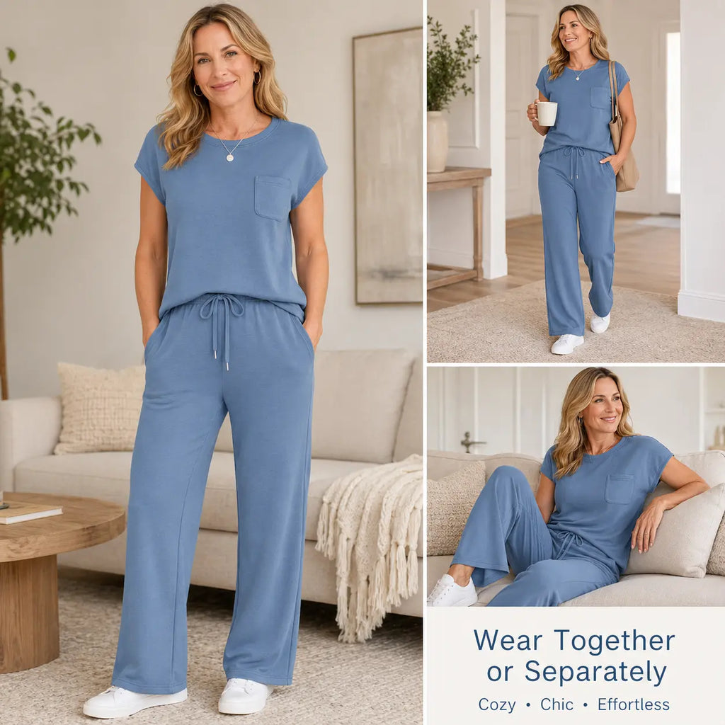 ☀️👗 Women’s 2-Piece Summer Set – Casual Travel & Lounge