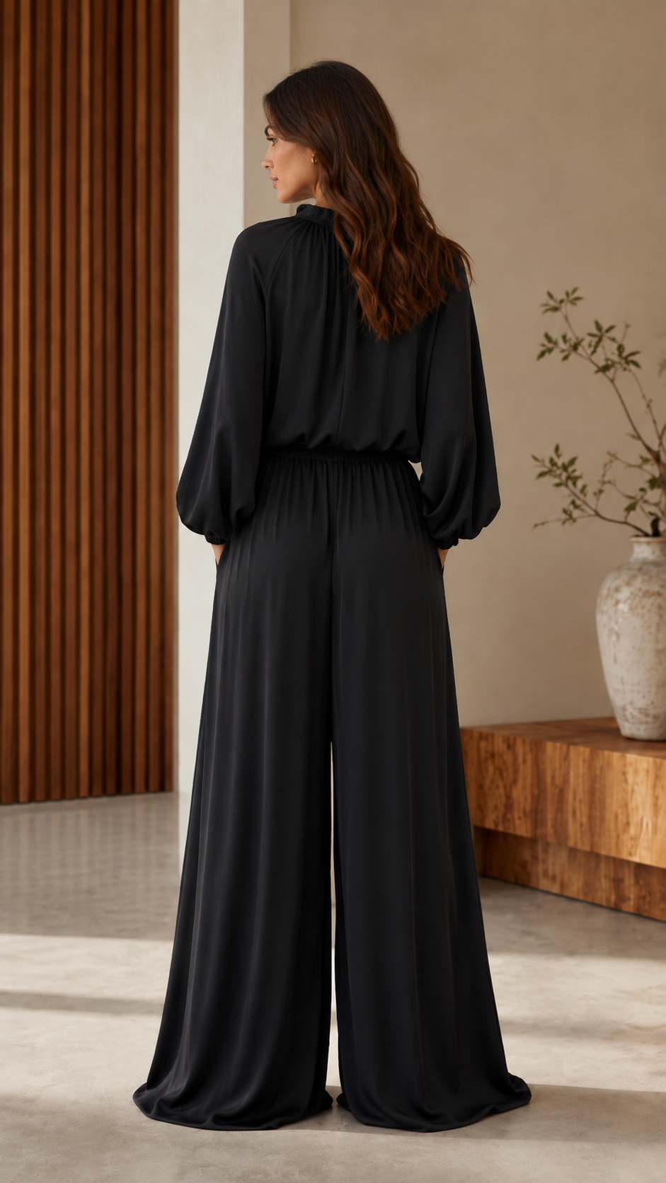 🌷Elegant Tie-Neck Wide-Leg Jumpsuit