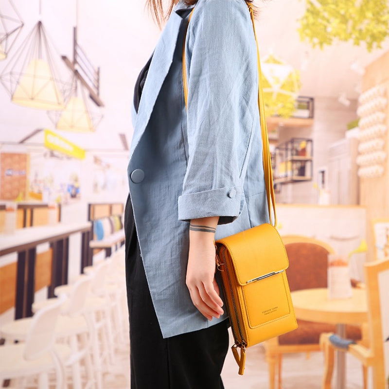 🌷🌷Fashionable Soft Vegan Leather Double Zipper Cross-body Wallet Bags