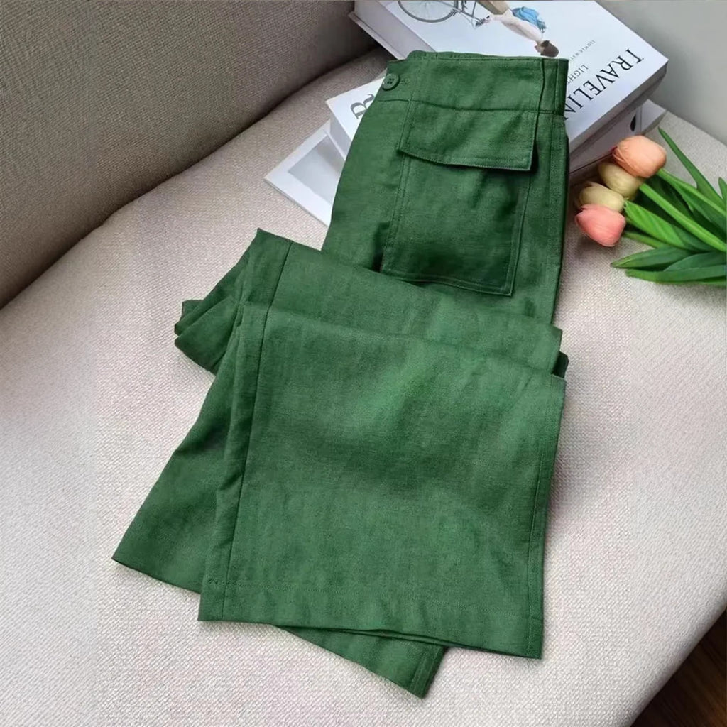 🌿 Women’s Green Tencel Linen Pants – Summer Casual Wide-Leg 2026 👖✨