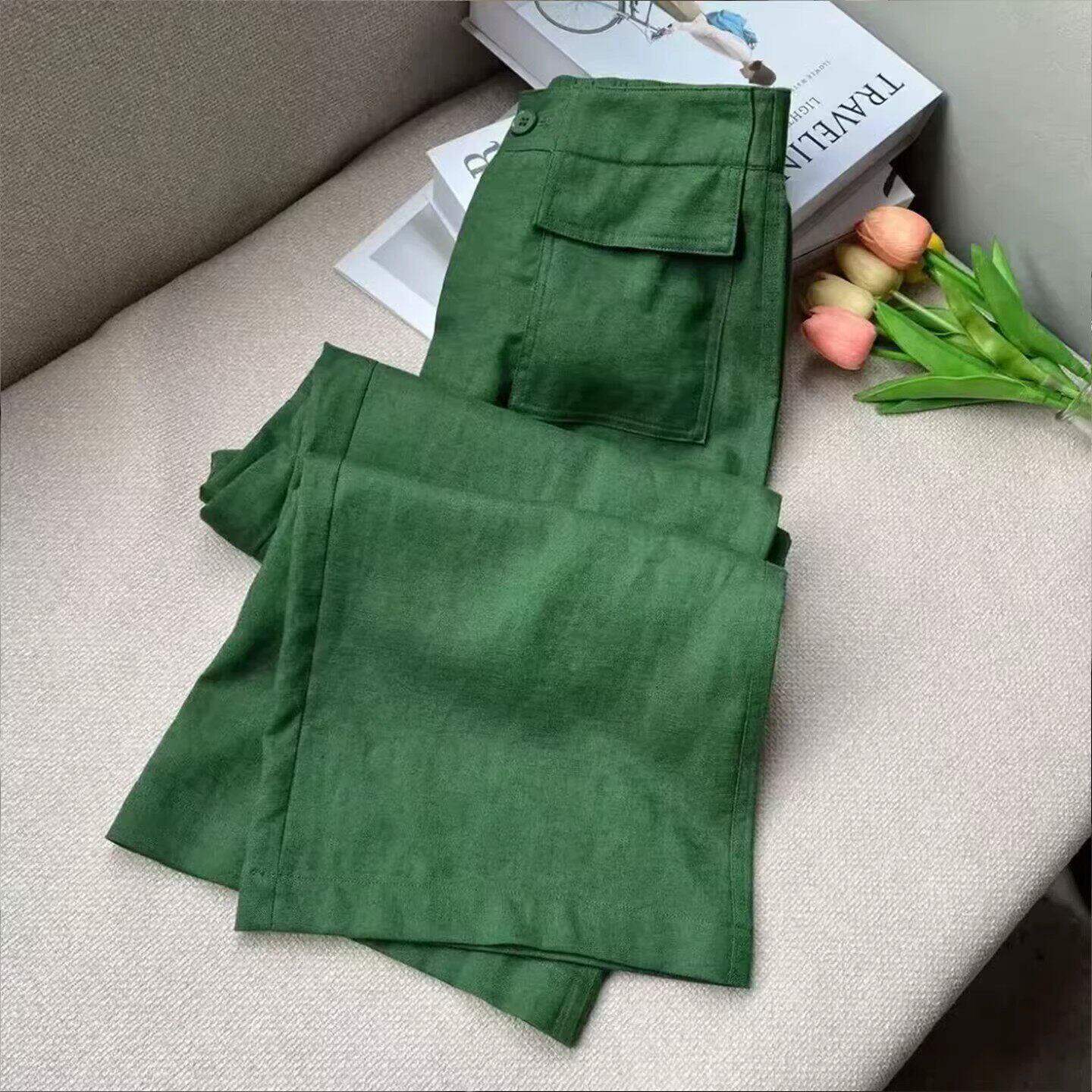 🌿 Women’s Green Tencel Linen Pants – Summer Casual Wide-Leg 2026 👖✨