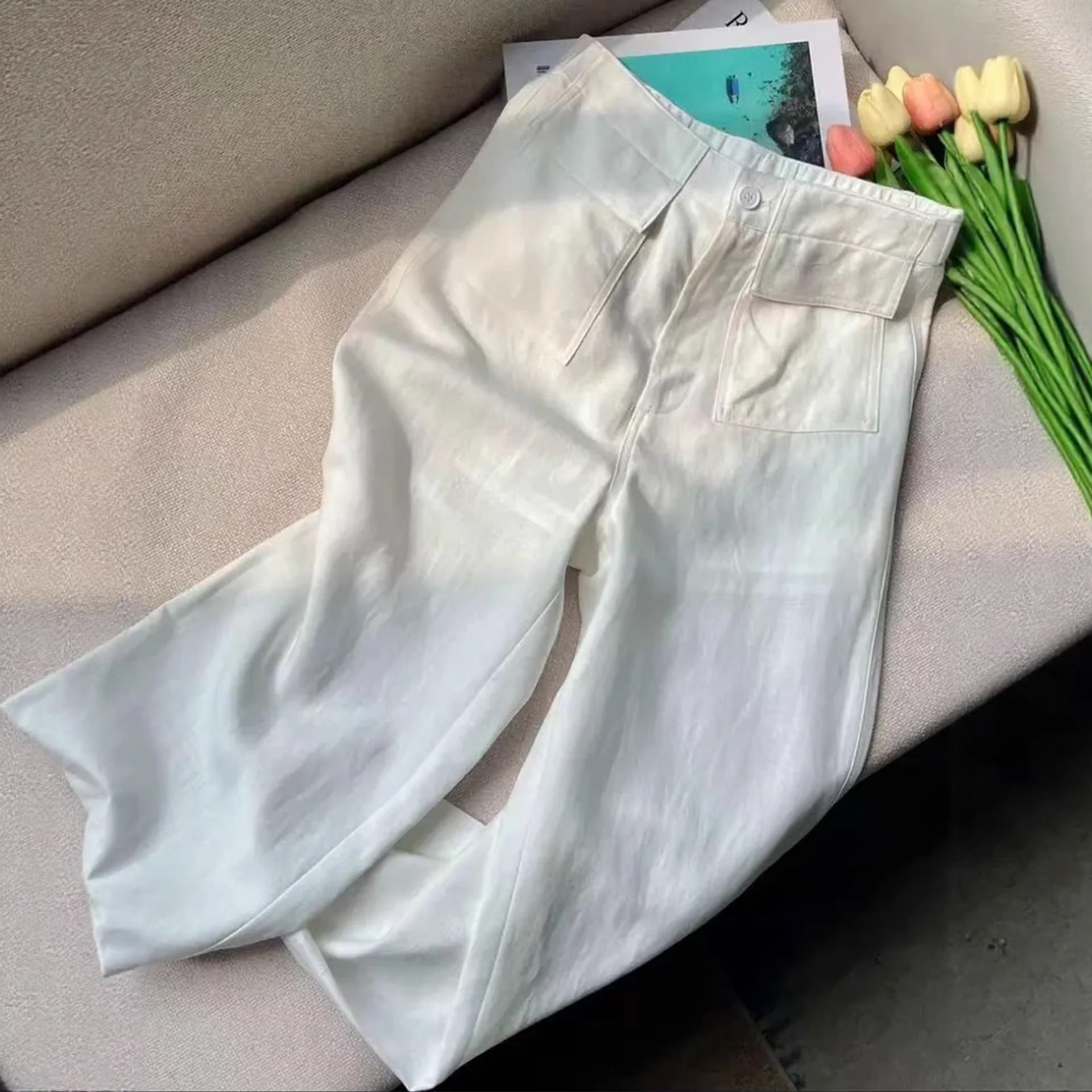 🌿 Women’s Green Tencel Linen Pants – Summer Casual Wide-Leg 2026 👖✨