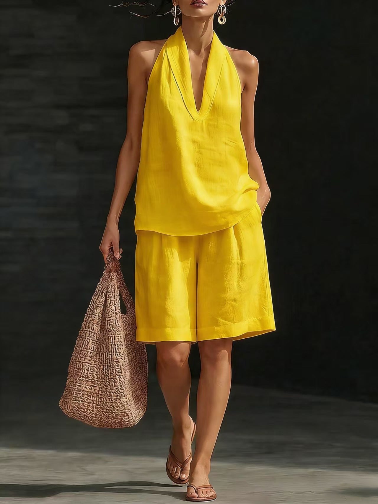 Elegant & Cozy Cotton-linen Two-piece Set