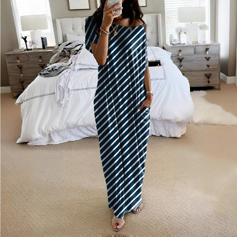 💝💝Women's Solid Color Batwing Sleeve Lounge Dress, Casual Comfy Short Sleeve Nightdress for Daily Wear, Ladies Sleepwear for All Seasons