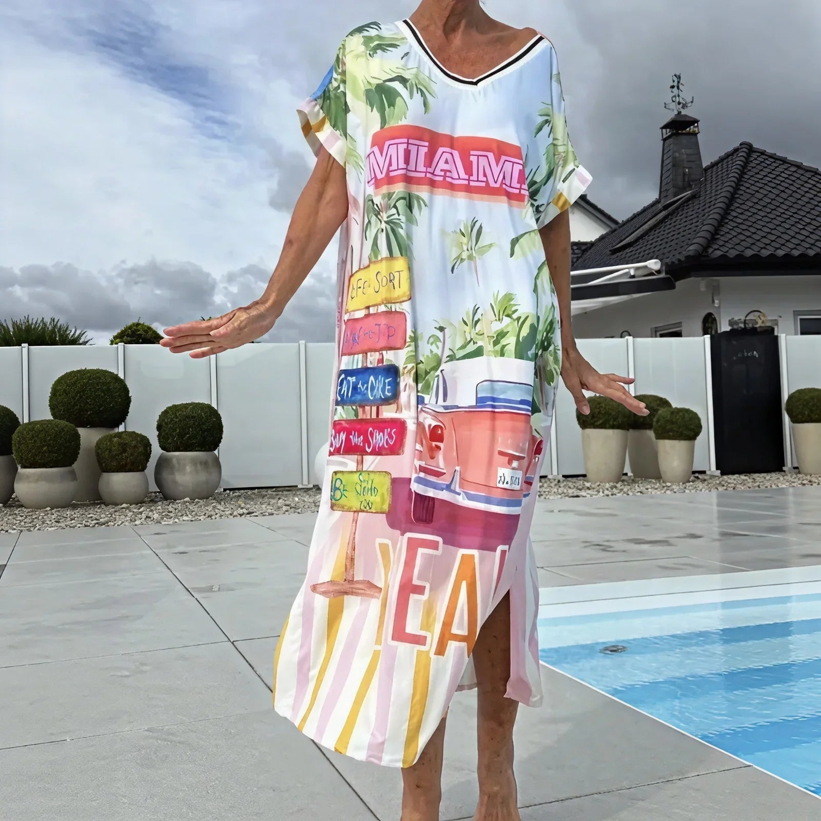 🌸Dress with Artistic Prints and a Loose Fit