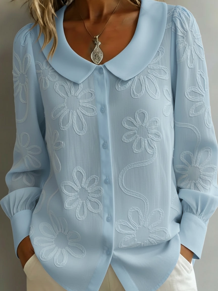✨✨Vintage Peter Pan Collar Embroidered Floral Shirt