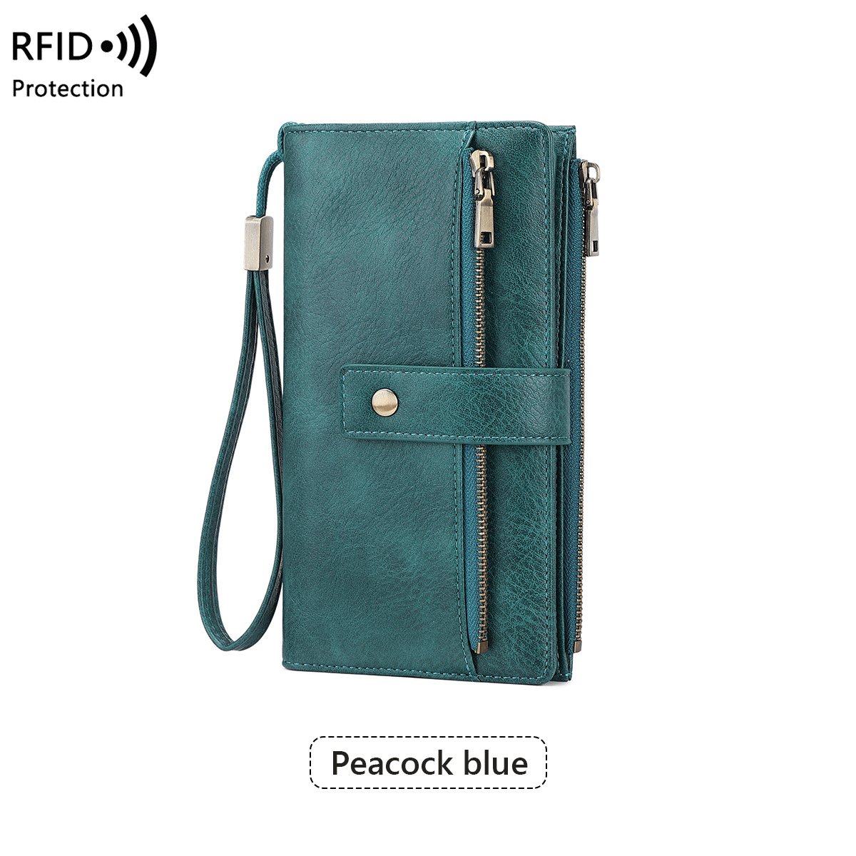 🌷Women's long wallet, stylish clutch, elegant solid color RFID blocking leather wallet👛