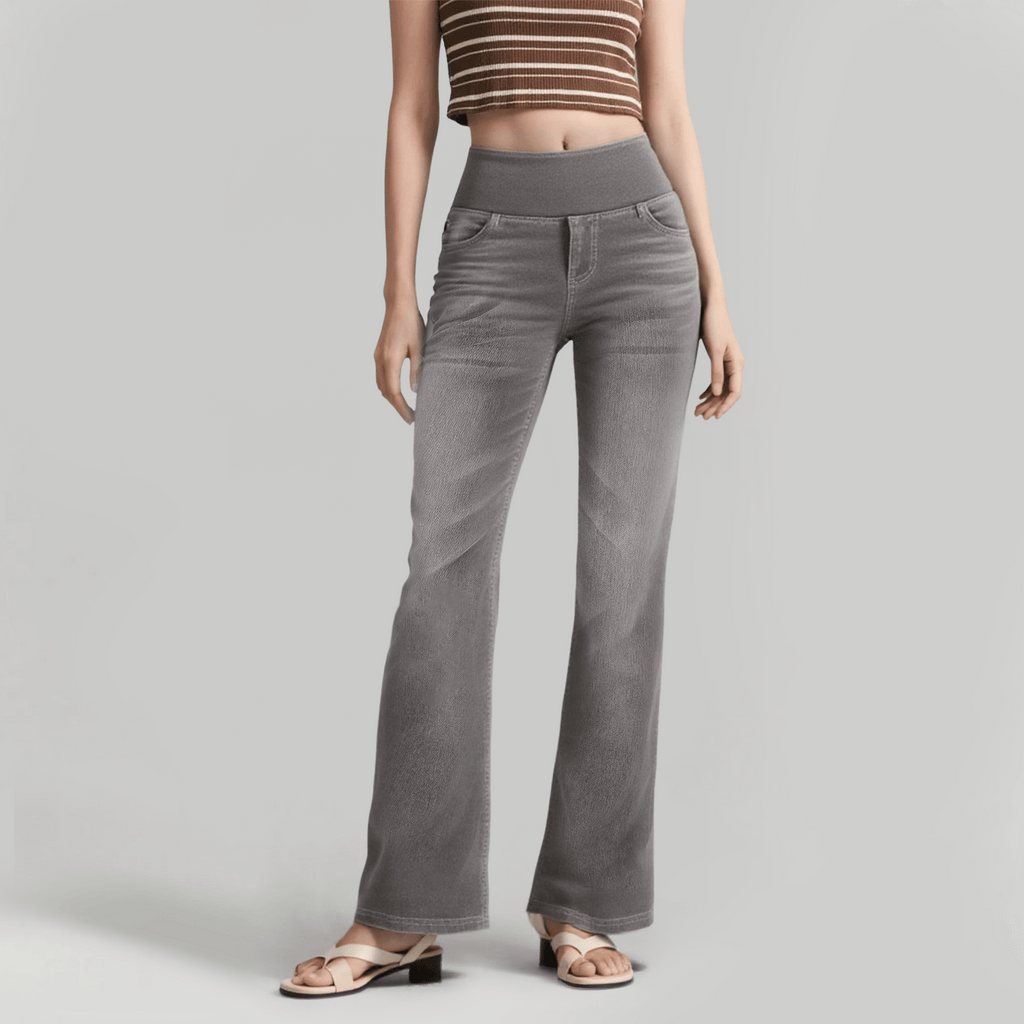 🏆High Waisted Pockets Washed Casual Bootcut Jeans