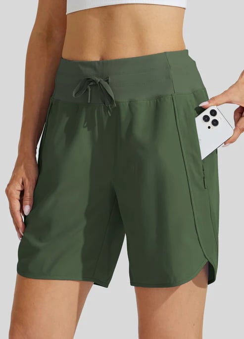 🌷🌷Hot Sale Women's Active 7 Inseam Athletic Long Running High Wasistband Shorts