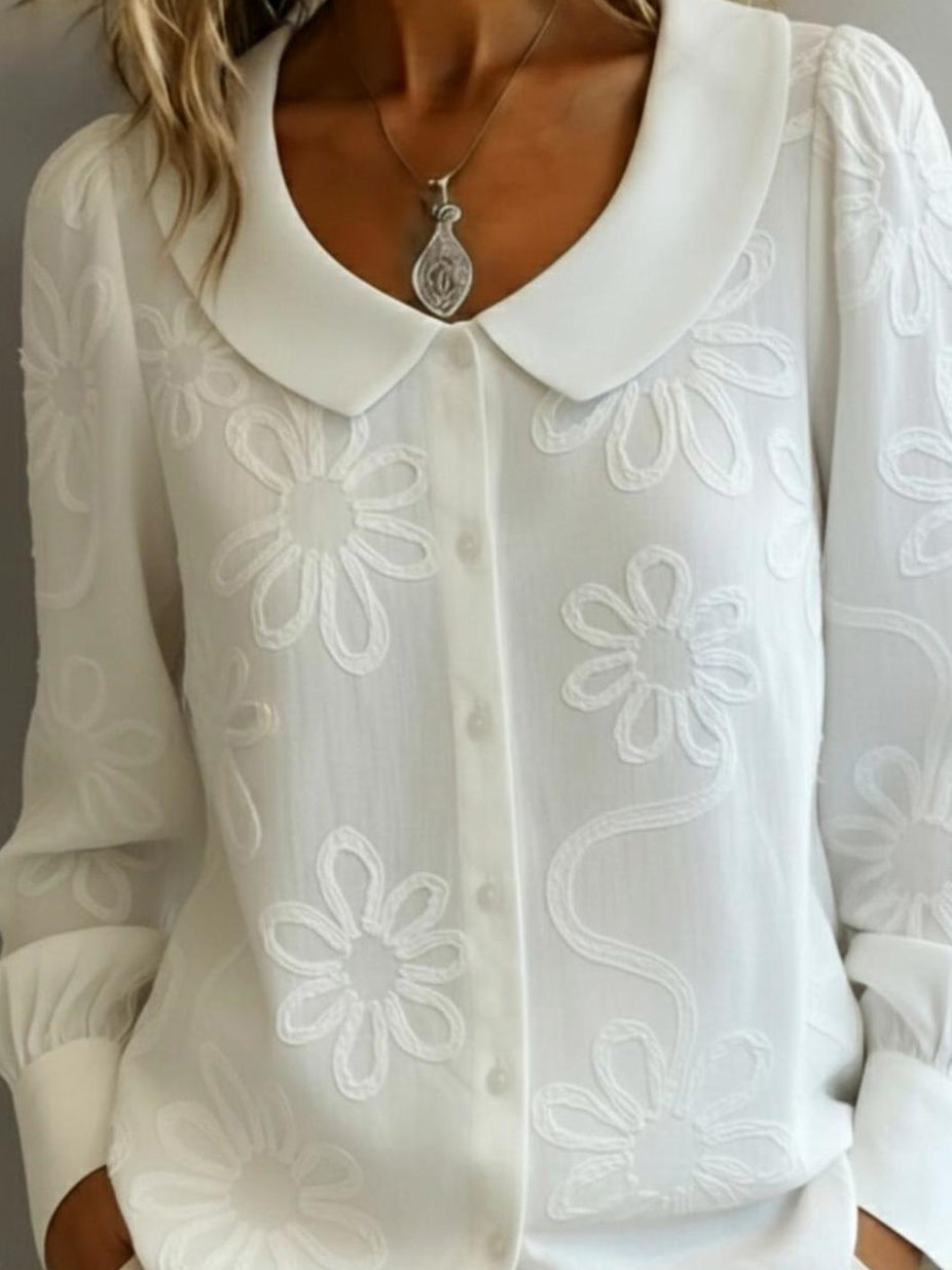 ✨✨Vintage Peter Pan Collar Embroidered Floral Shirt