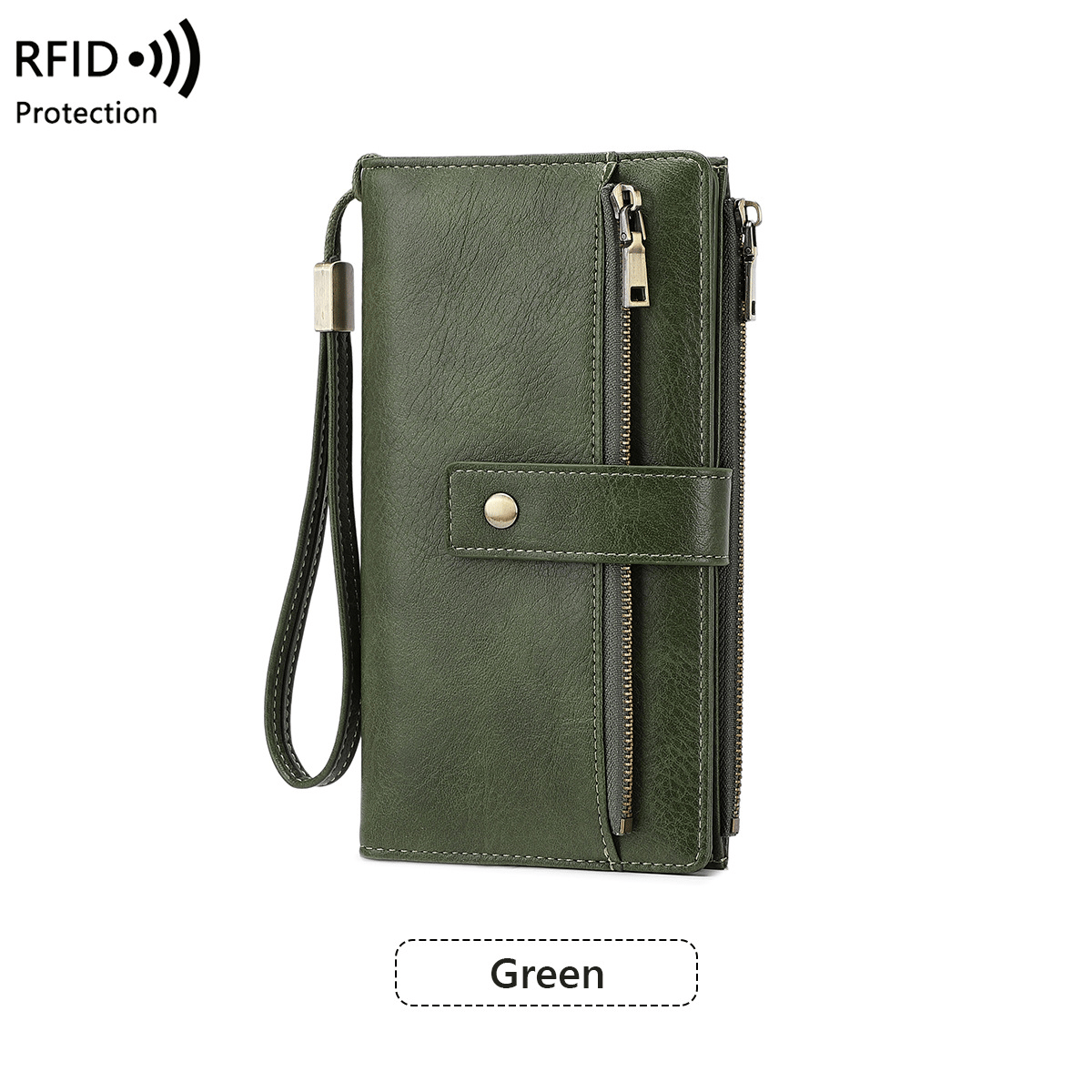🌷Women's long wallet, stylish clutch, elegant solid color RFID blocking leather wallet👛