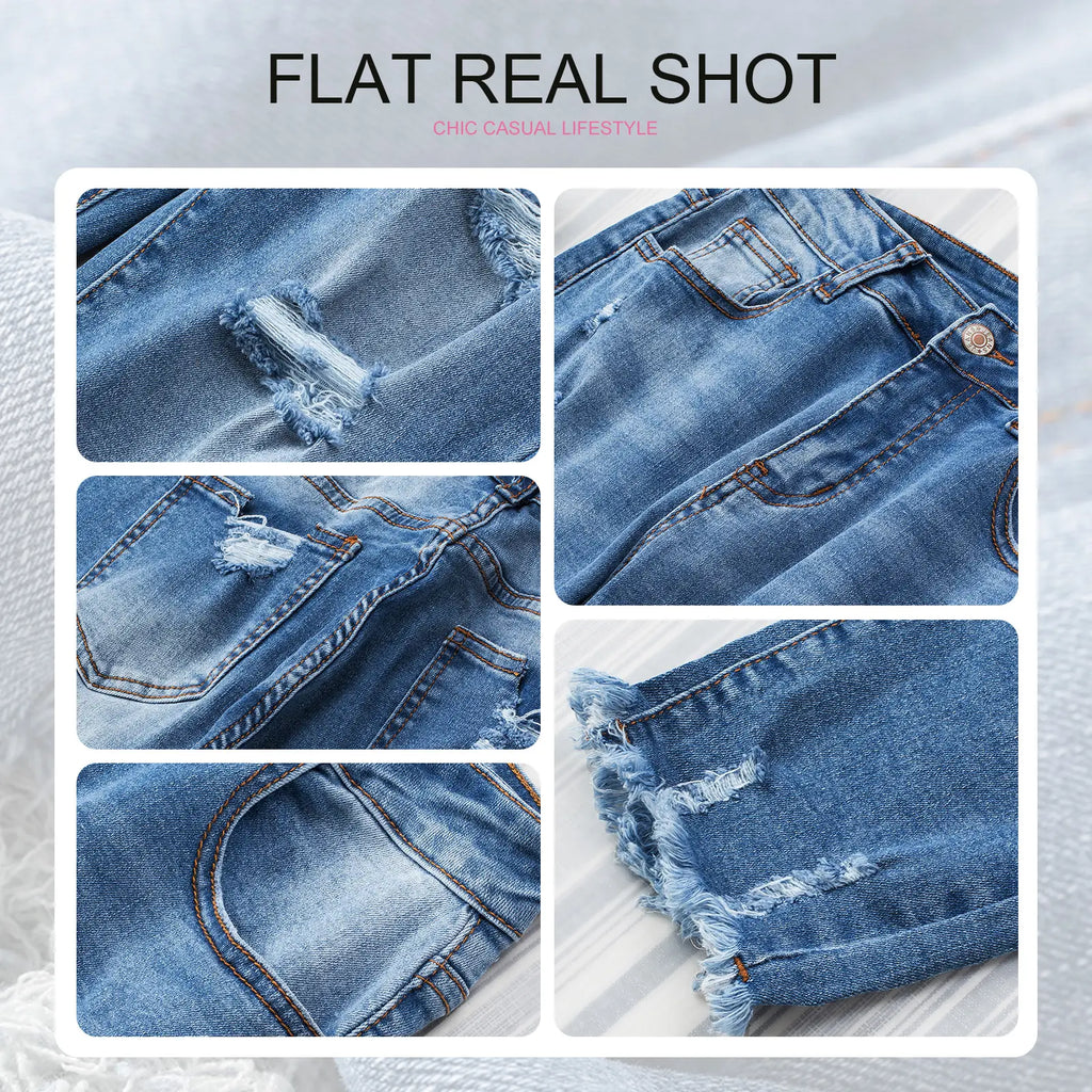 💝💝EVALESS Women's High Waist Plenty Jeans,Ripped Boyfriend Distressed Straight Leg Jenas,Tummy Control Lightweight Stretchy Trouser Ankle Denim Pants,2026 Trendy Womenswear Fall Outfits SwimWeek