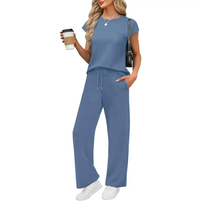 ☀️👗 Women’s 2-Piece Summer Set – Casual Travel & Lounge