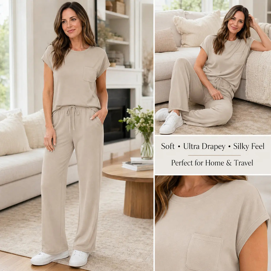 ☀️👗 Women’s 2-Piece Summer Set – Casual Travel & Lounge